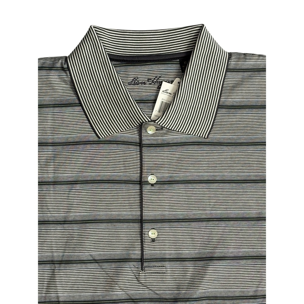 Ben Hogan Mens XL Polo Shirt Charcoal Gray Stripe Cotton Neiman Marcus
